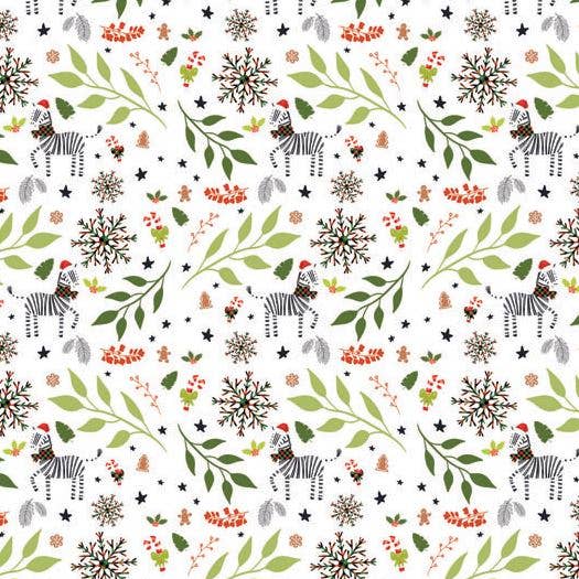 JM Design Studio - Wholesale Wrapping Paper Roll - Zebra in Plaid Christmas Wrapping Paper
