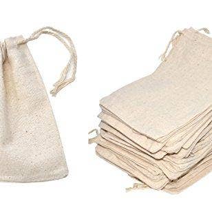 Ivory Unbleached Cotton Muslin Sachet Bags with Drawstring for wholesale on Faire