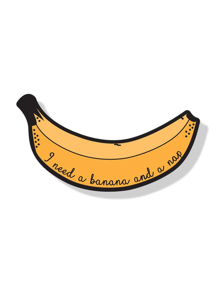 Banana and a Nap Sticker | Banana Sticker | for wholesale by Banana Travels Press