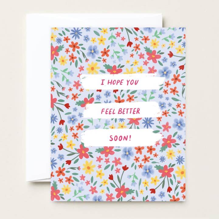 Feel Better Soon - Floral Get Well Greeting Card for wholesale by Makerie Day
