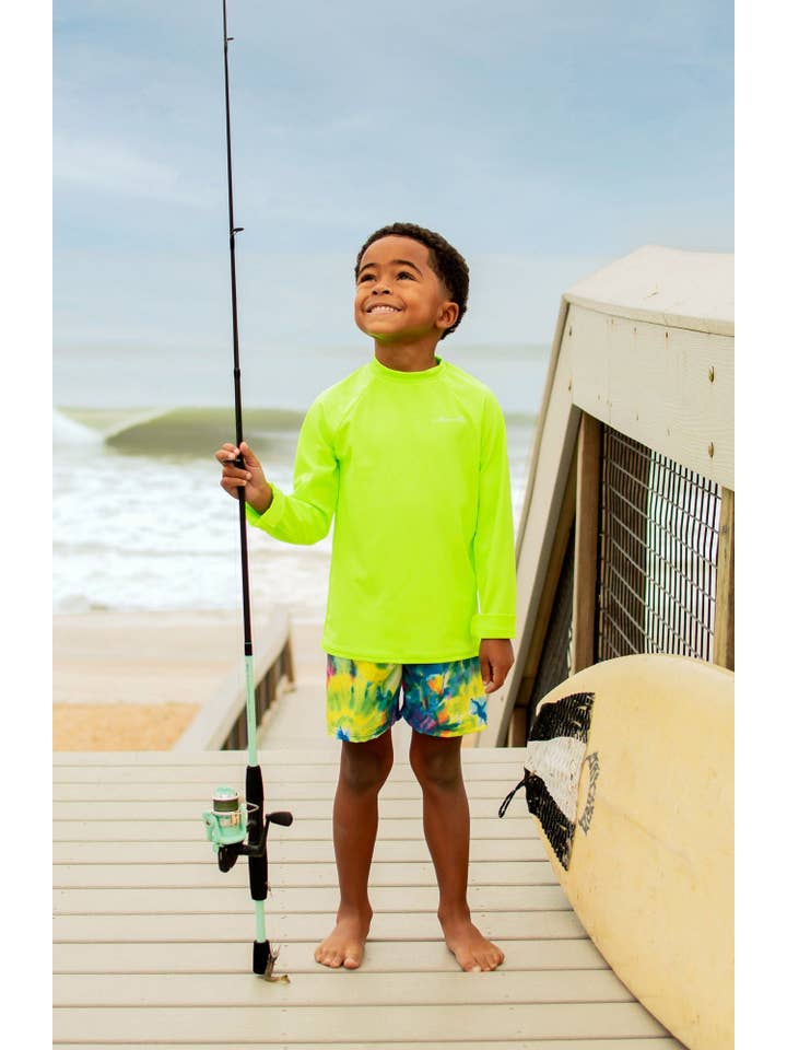 Tidewater Tots - Wholesale Rashguard - Kids - Neon Tie Dye Long Sleeve Sun Shirt