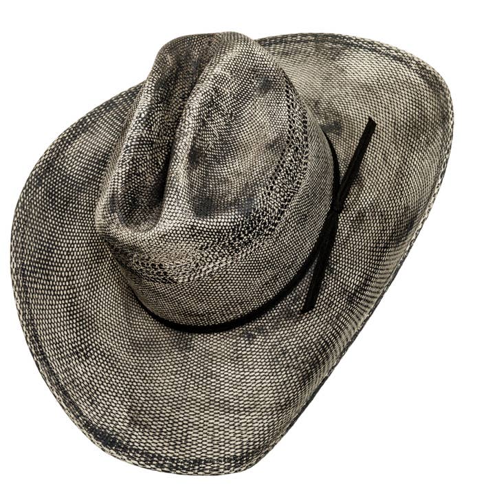 Grey Distressed Bangora Straw Hat - Style Moonwalk for wholesale on Faire4