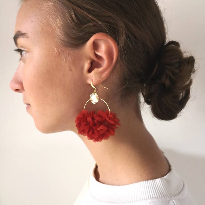 Un Amour de Bibi - Wholesale Dangle Earrings - Bohemian spirit colored earrings, with flowers1