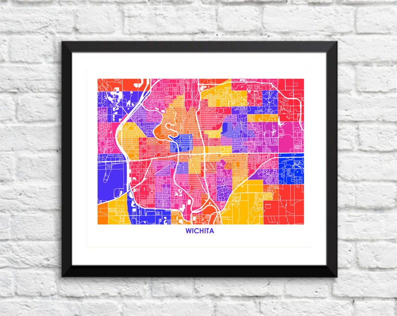 Juanita's Adventures - Wholesale Art Print - Juanitas Wichita Map Print3