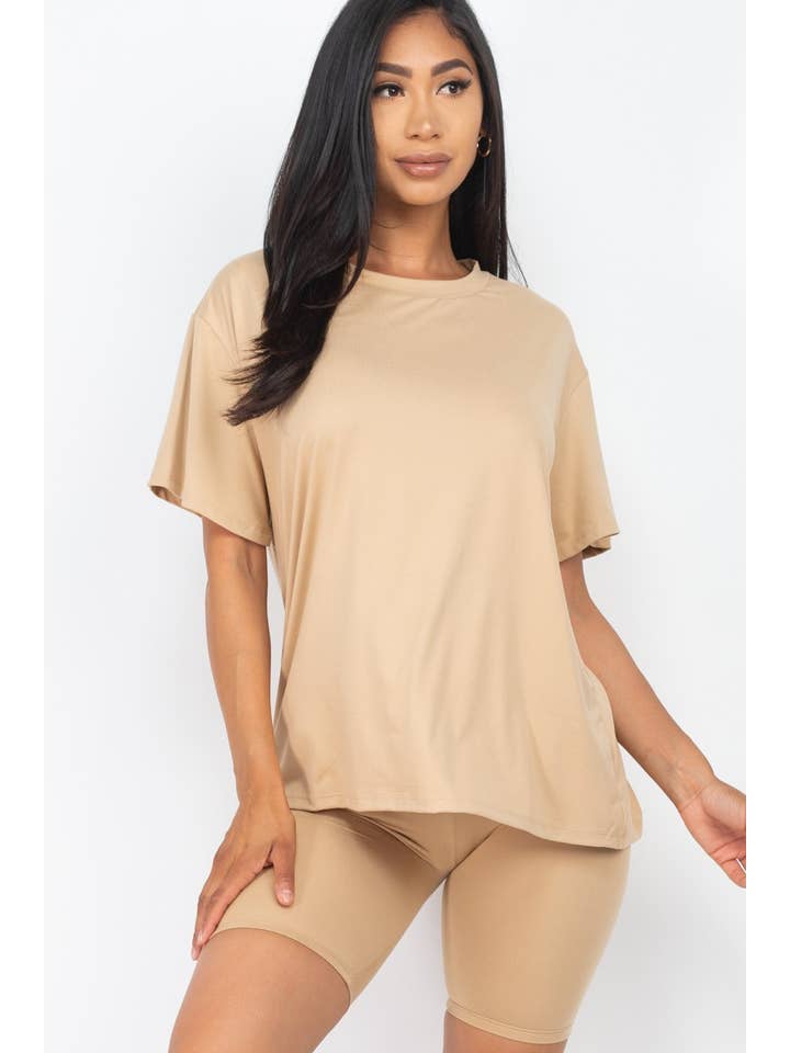 Vanilla Monkey - Vendita all'ingrosso Completo loungewear - Donna - Set Maglia Larga Oversize e Pantaloncini da Bici18