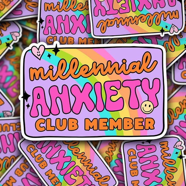 Clube de Ansiedade Millennial de Vinil Adesivo por atacado de Sonny Rising