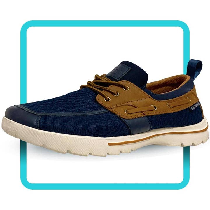 Del Marina by Skuze Shoes - Navy and Brown for wholesale by SKUZE SHOES LLC
