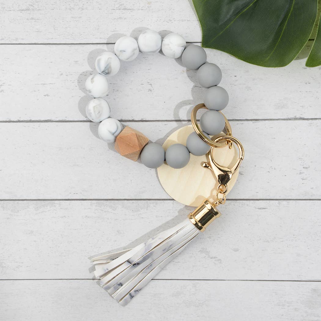 SoapElenGlen – wholesale Keychain bracelet – Silicone Beaded Fringed Keychain Wristlet11