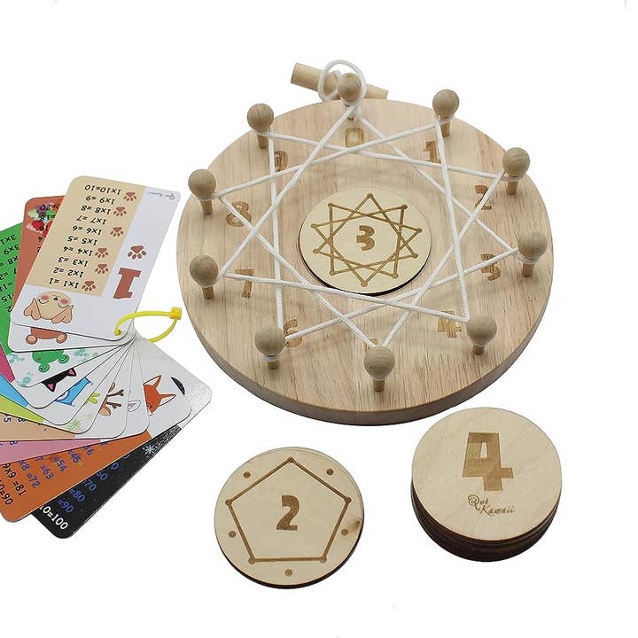 Jeu éducatif Waldorf Circle pour apprendre à se multiplier pour la vente par QueKawaii