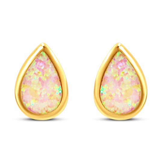 14k guldpläterade rosa opal "Drop of Rosé" örhängen för wholesale av Chloe + Lois