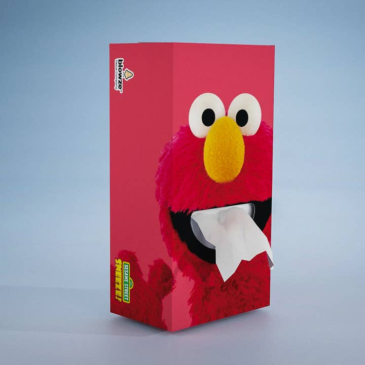 Blowze™ Tissues Sesame Street con Elmo per la vendita all'ingrosso da parte di Blowze Tissue Company