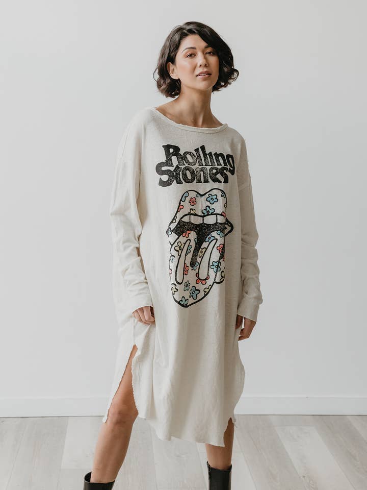 Rolling Stones Flower Power Dress for wholesale by Life Clothing Co