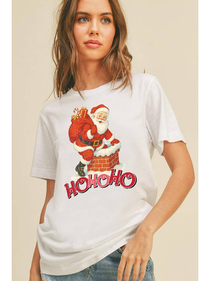 Honestee - Wholesale T-Shirt (Graphic) - Women's - Hohoho Santa Classic Short Sleeve T-Shirt5