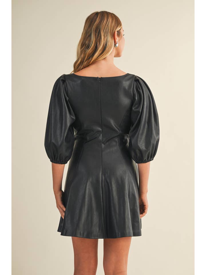 Mustard Seed - Wholesale Dress - Women's - PUFF SLEEVE FLARE DRESS3