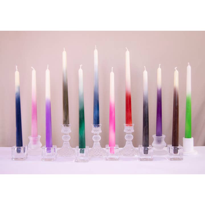 Bulk Ombre 10" Beeswax Taper Candle - Make your color mix for wholesale by Beelight Candles