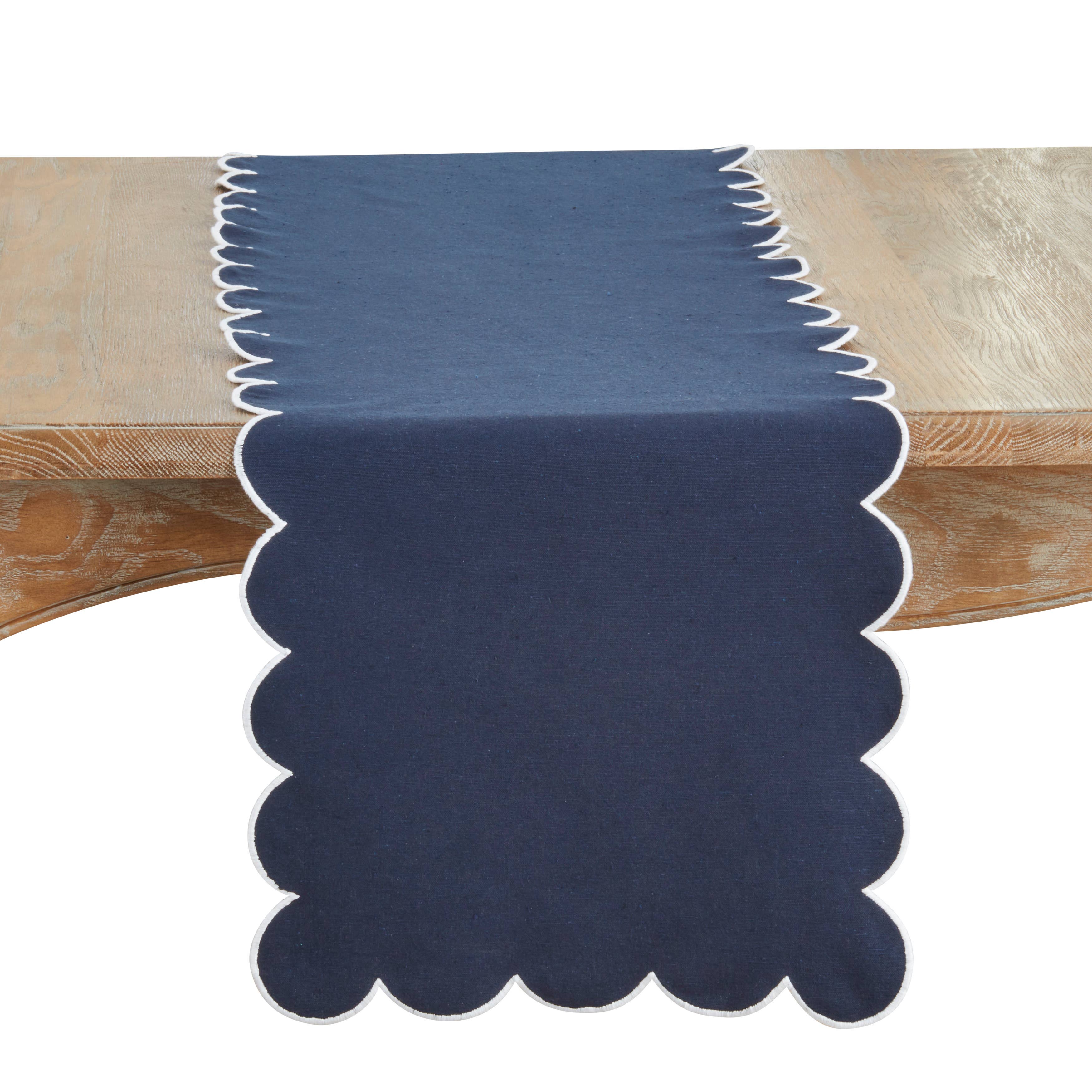 Saro Lifestyle - Wholesale Table Runner - Cotton Scalloped Table Runner10