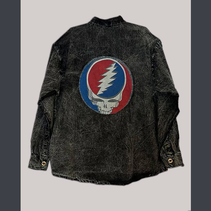 Grateful Dead Cotton Enzyme Washed Men's Button Up Shirt  for wholesale by Jayli Clothing