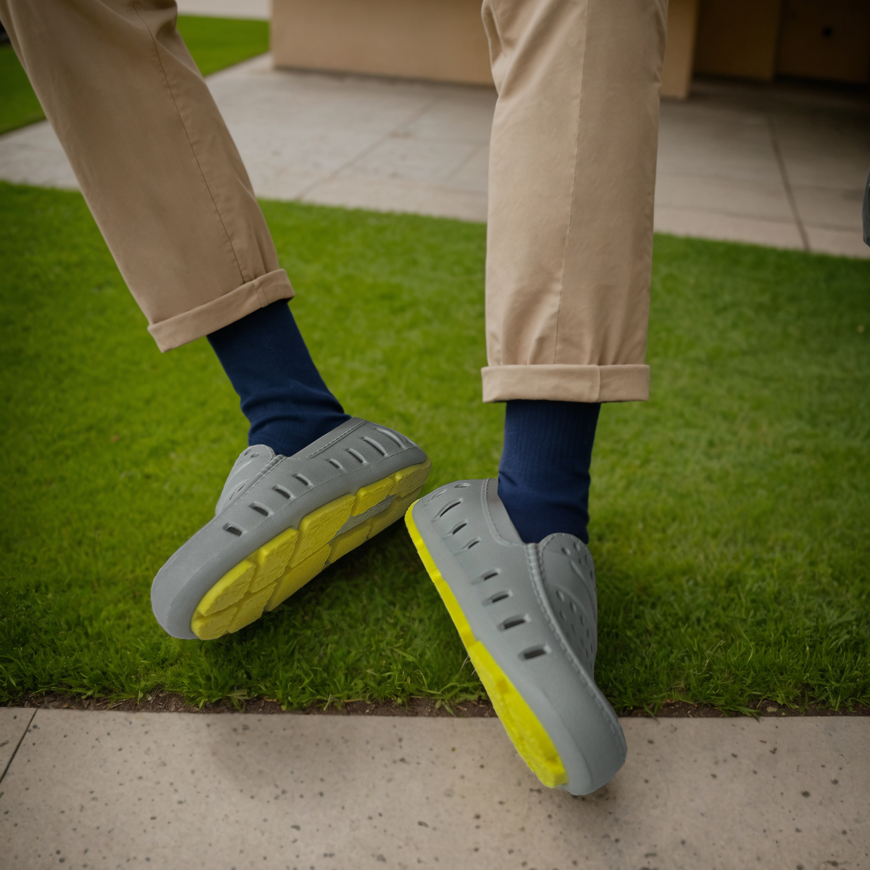 Floafers - Vente Chaussures décontractées – enfant - PRODIGY DRIVER - Gris brume du port / Citron tonic - Chaussures enfants2