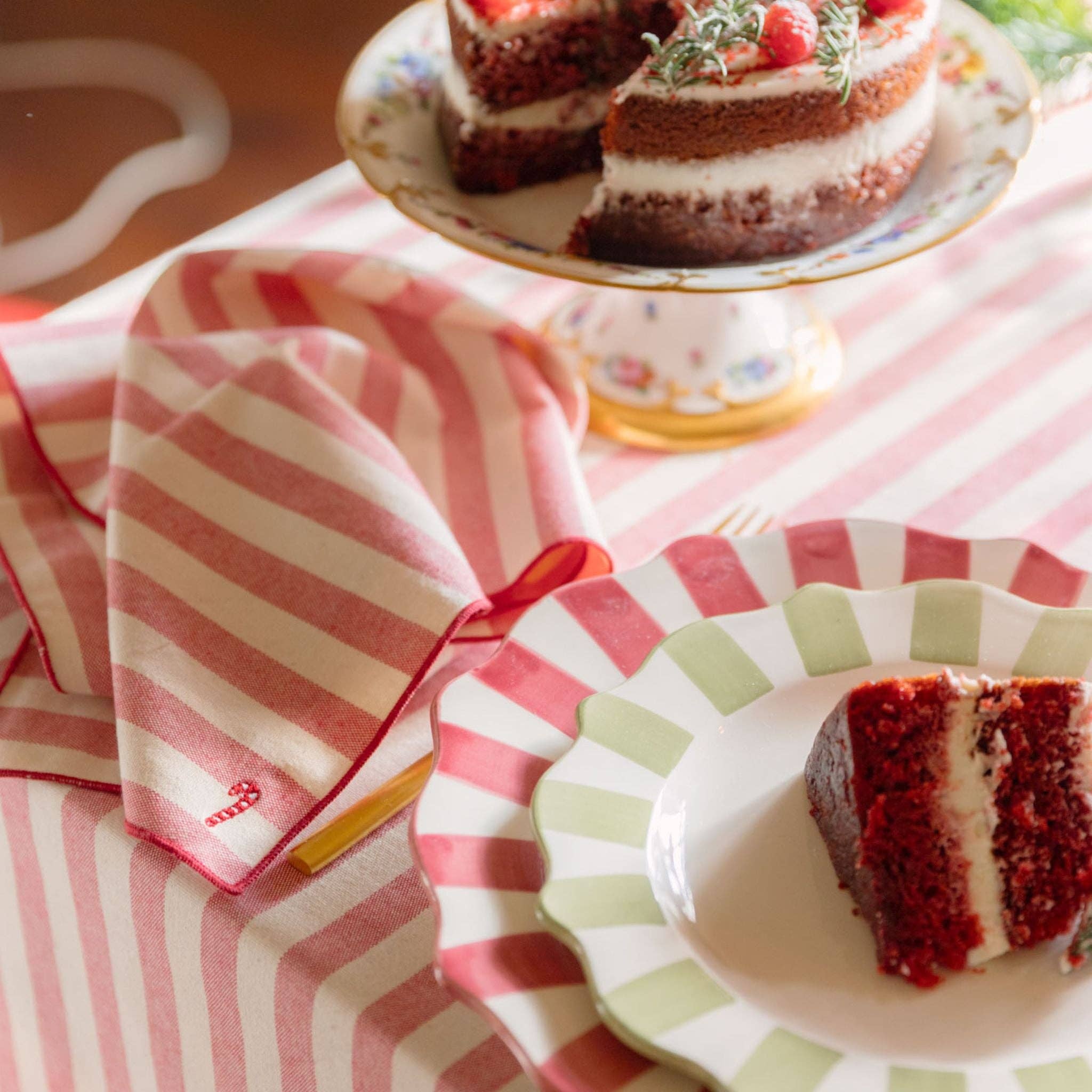 Torres Novas - Vente Serviettes de table en tissu - Serviettes Barra avec broderie de Noël0