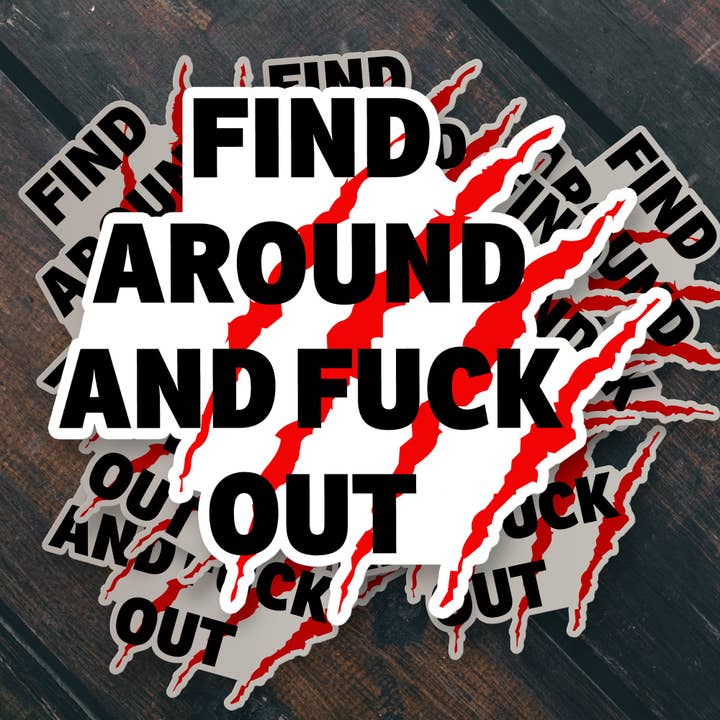 Sticker Bull - Wholesale Sticker - Find Around And Fuck Out Meme Sticker5