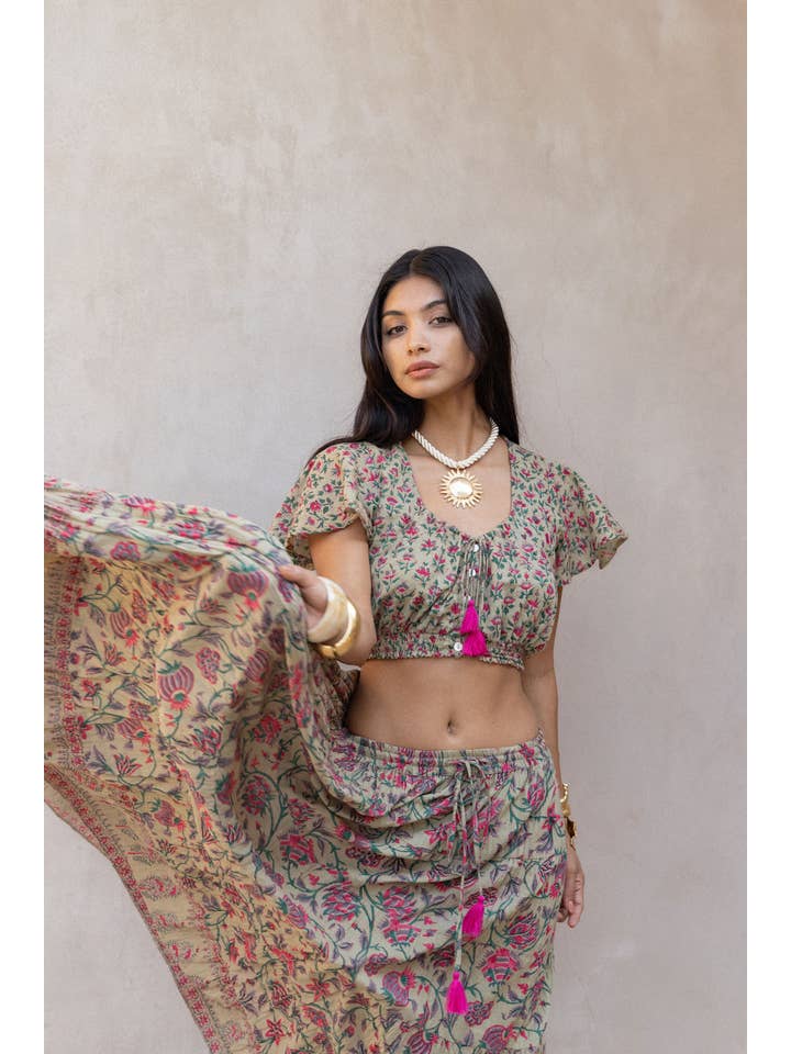 The Fox and The Mermaid – wholesale Top & skirt set – Women's – Block Printed Top and Skirt: Matching Set (Ziya )5