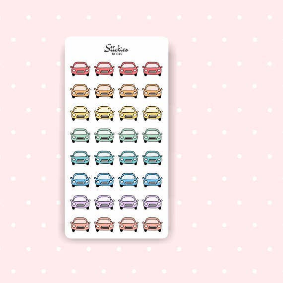 Mini bil regnbue klistermærker for engroshandel hos Stickies by C&S