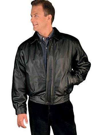 Reed - Wholesale Leather Jacket - Men's - REED Men's American Style Bomber Genuine Leather Jacket