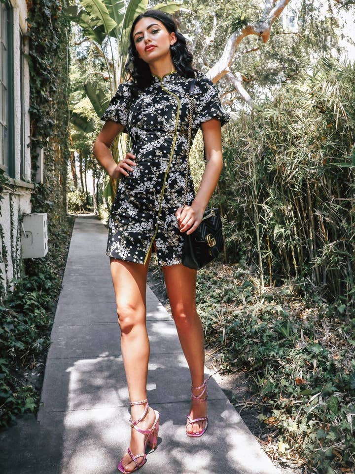 Cherry Blossoms in the Air Mandarin Dress for wholesale by MUSE FASHION