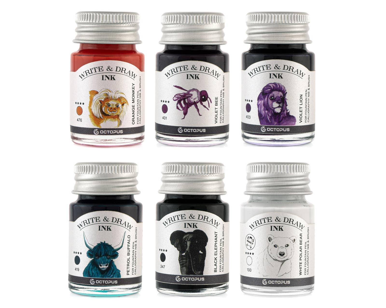 Octopus Concept GmbH - Wholesale Writing Ink - Write and Draw Ink Set Basic Mix 6x 10 ml