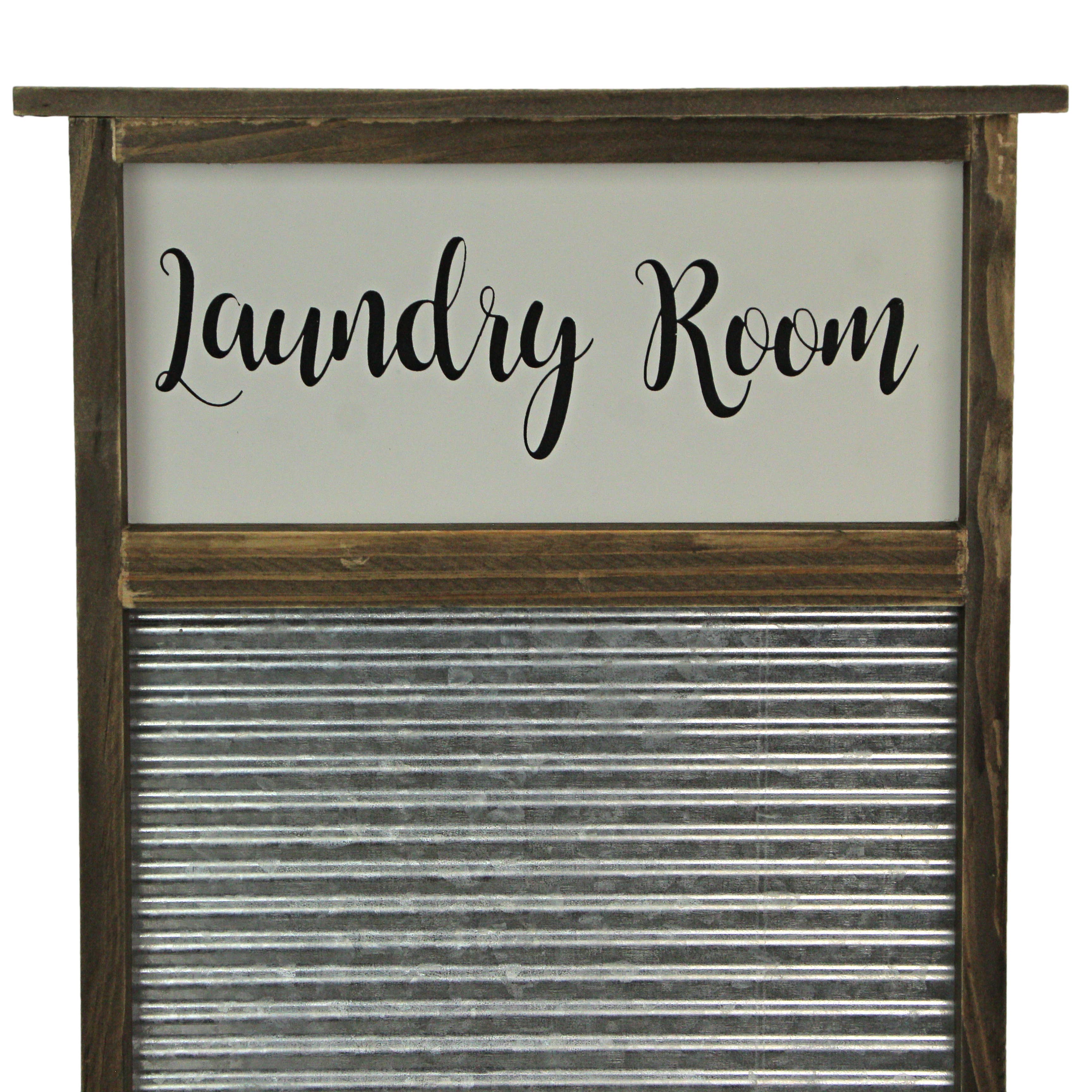 Zeckos - Wholesale Sign - Wood and Metal Vintage Washboard Laundry Wall Décor4