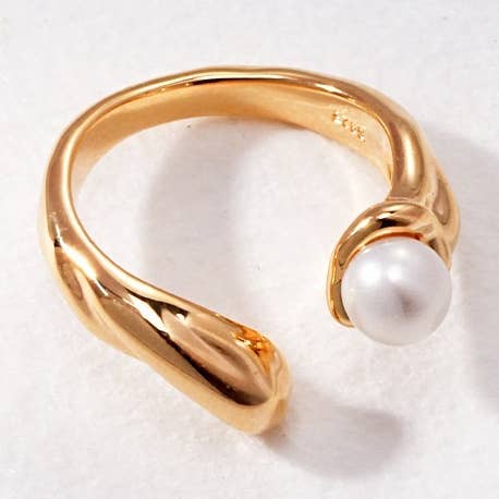 Bague ouverte en argent sterling 925 avec perles pour la vente par FARRA