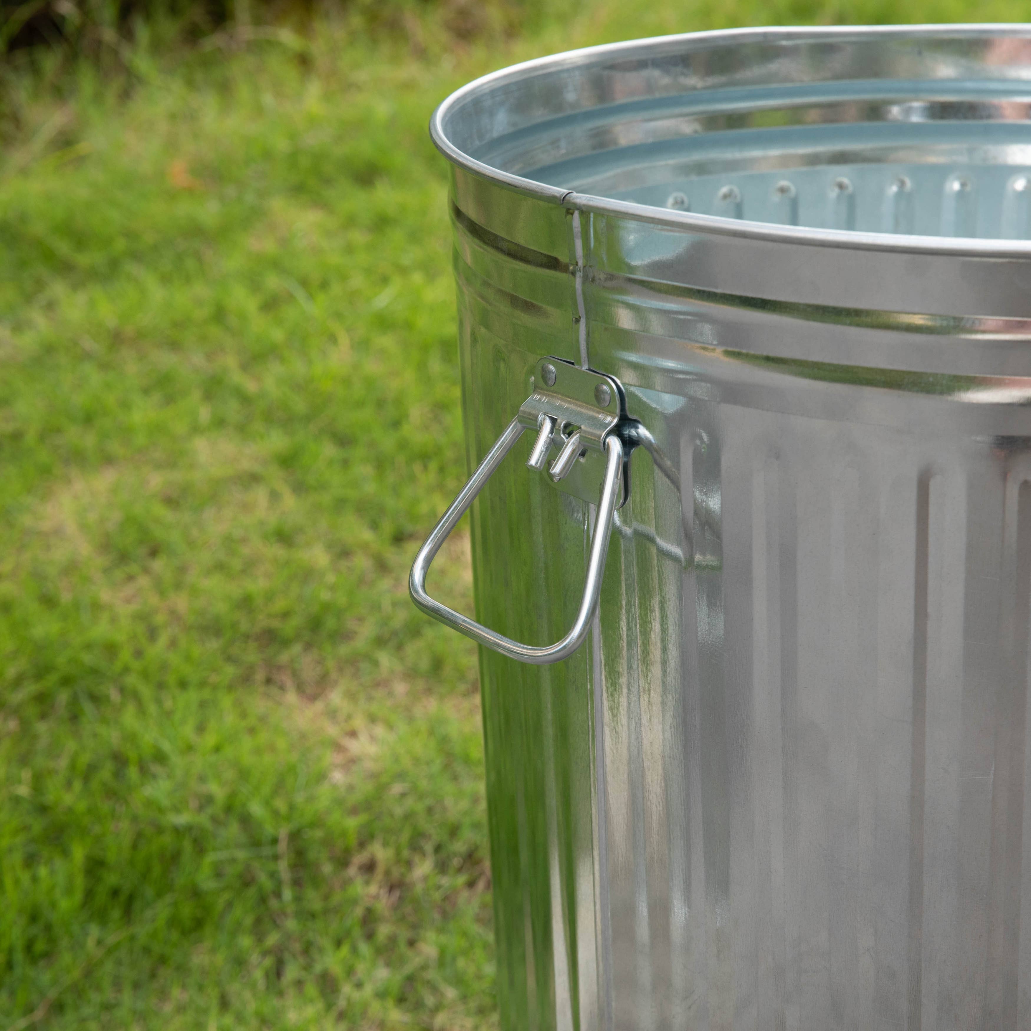 Quickway Imports - Wholesale Trashcan/Trash Bin - Gardenised Round Galvanized Steel, Trash Can with Lid7