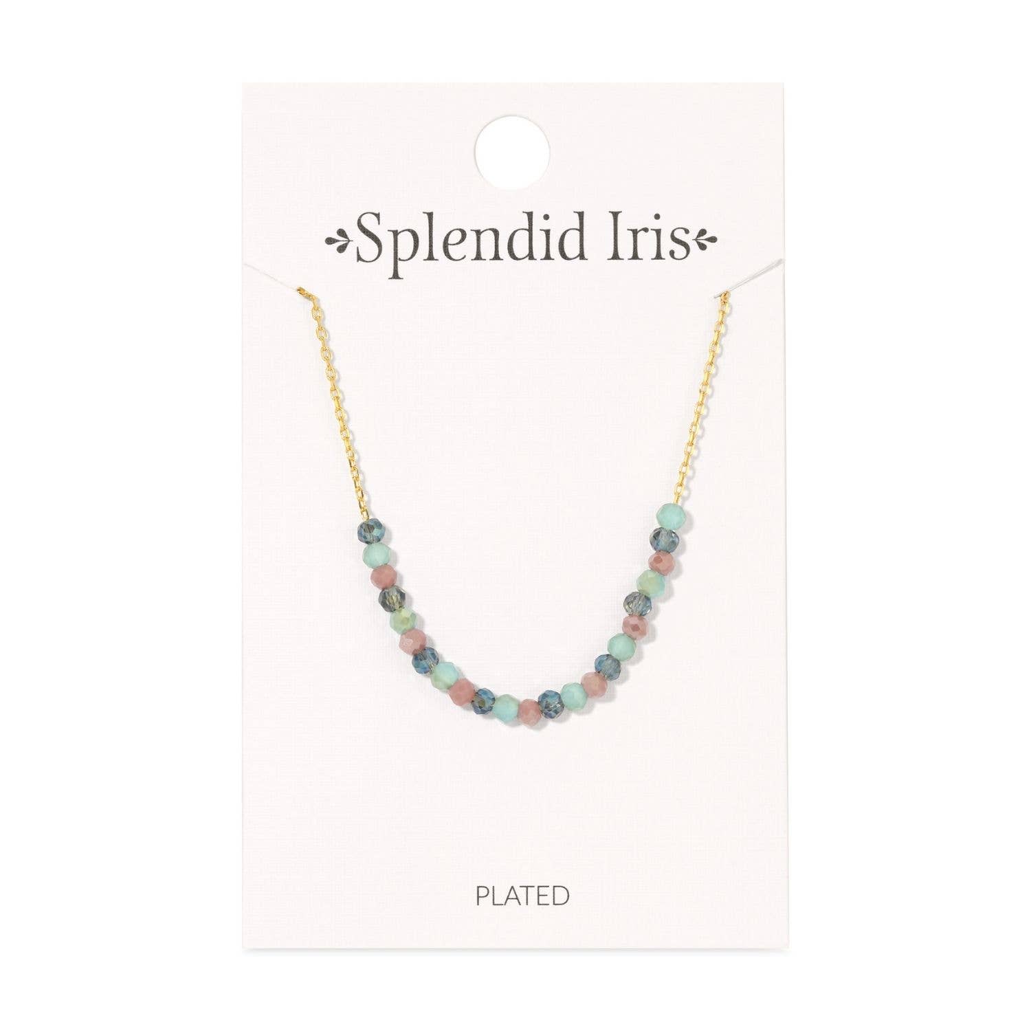 Splendid Iris - Wholesale Beaded/Pearl Necklace - Delicate Crystal Accented Necklace10