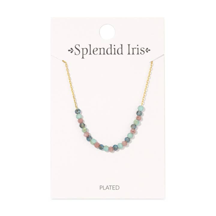 Splendid Iris - Wholesale Beaded/Pearl Necklace - Delicate Crystal Accented Necklace10