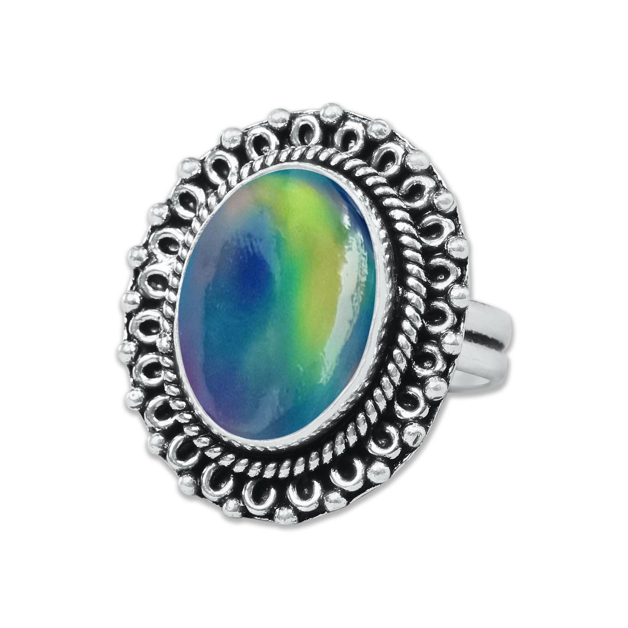 Handmade Jewels – wholesale Cocktail/Statement Ring – Aurora Opalringar – handgjorda, silverpläterade med blandade boho-mönster (tillverkas på beställning)11