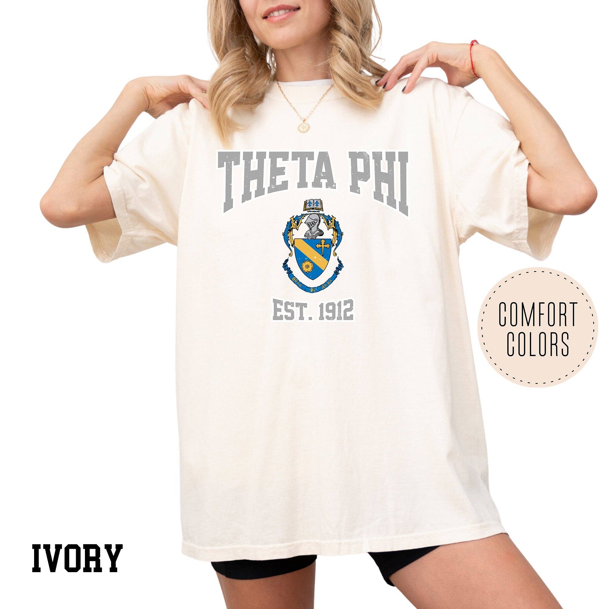 Kite and Crest - Vendita all'ingrosso Maglietta serigrafata - Donna - Maglietta della confraternita Legacy Luxe Comfort Colors24