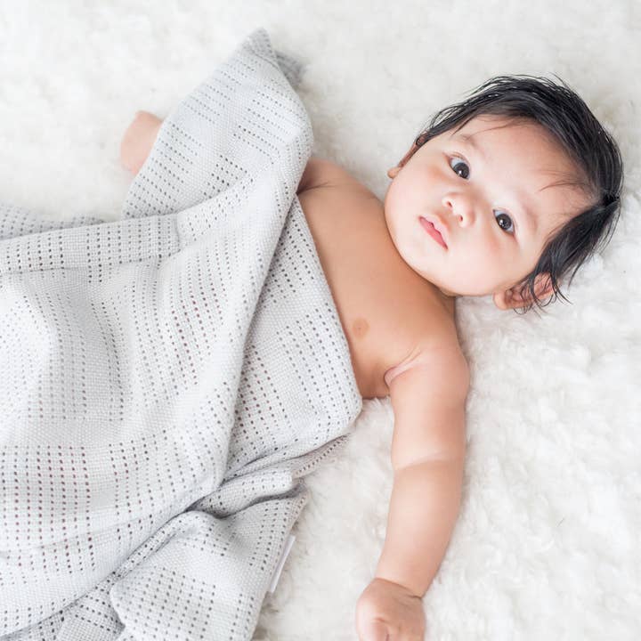 Lulujo - Wholesale Bedding Blanket - Kids & Baby - Cellular Blanket - Grey