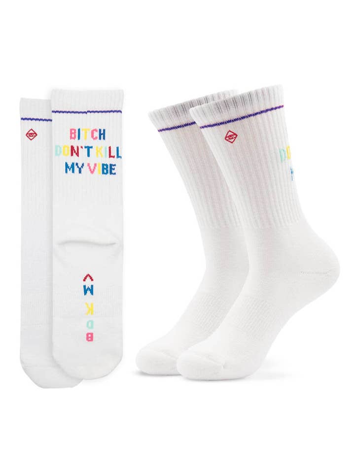 J.Clay - Wholesale Socks - Unisex - Bitch Don't Kill My Vibe - Tennis Socks