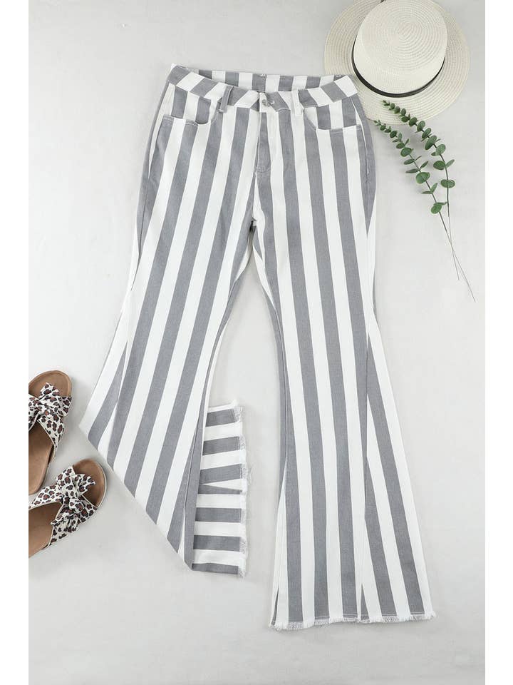 MULTI Stripe Star Embellished Western Flare Jeans for wholesale on Faire3