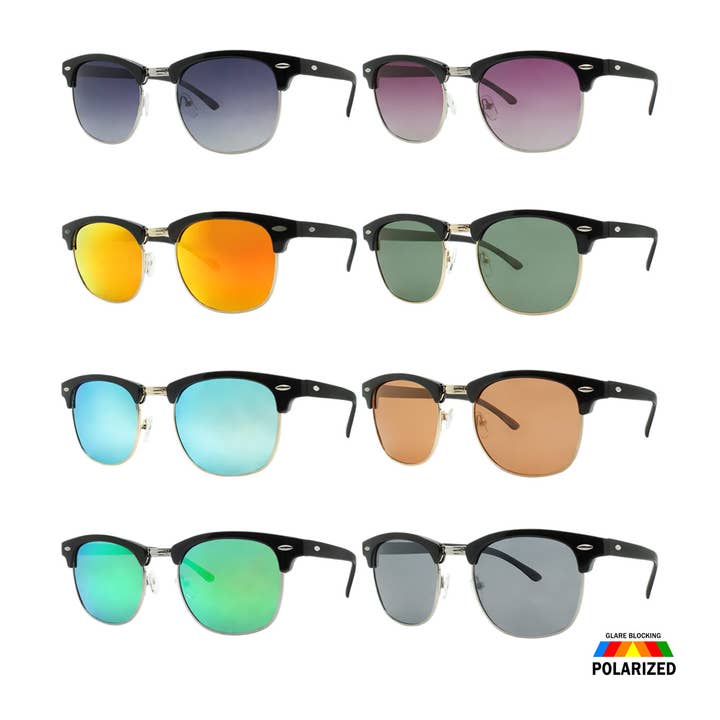 Shark Eyes, Inc - Wholesale Sunglasses - Unisex - Classic Polarized Sunglasses Mens Womens Beach Mirror Look