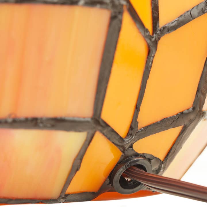River of Goods - Wholesale Accent/Desk Lamp - 9"H Patch the Pumpkin Tiffany Stained Glass Accent Lamp9