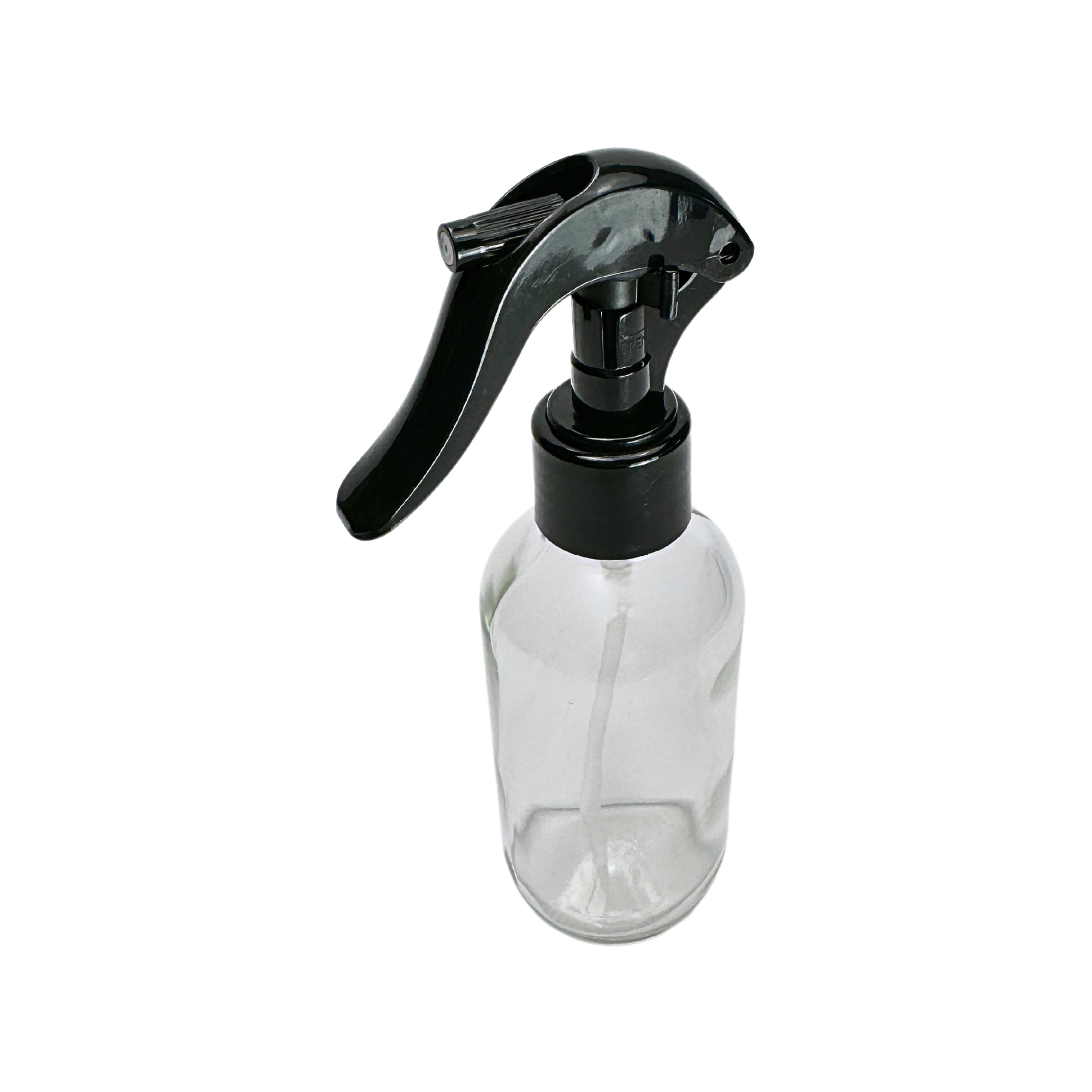 The Bottle Shoppe - Vendita all'ingrosso Bomboletta spray - Bottiglia in vetro trasparente da 120 ml con mini spruzzatore a grilletto nero2