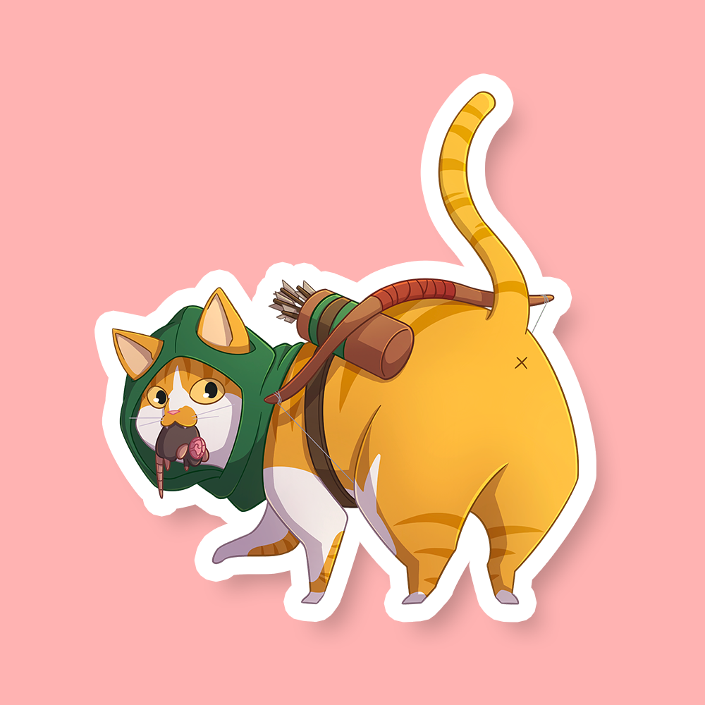 Riftgate - Wholesale Sticker - Ranger Class D&D Cat Sticker0