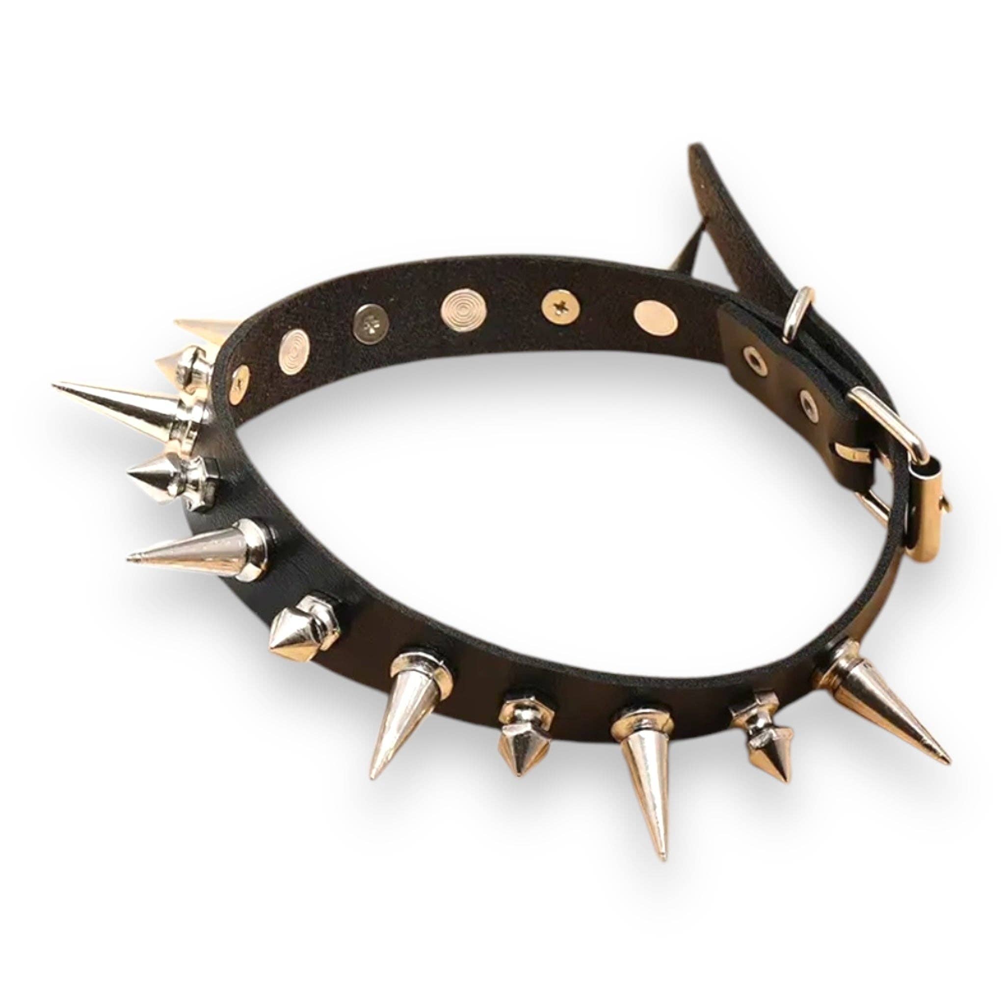 Kinky Pleasure - Wholesale Choker/Collar - Kinky Pleasure - T158 - Extreme Spiked Choker12