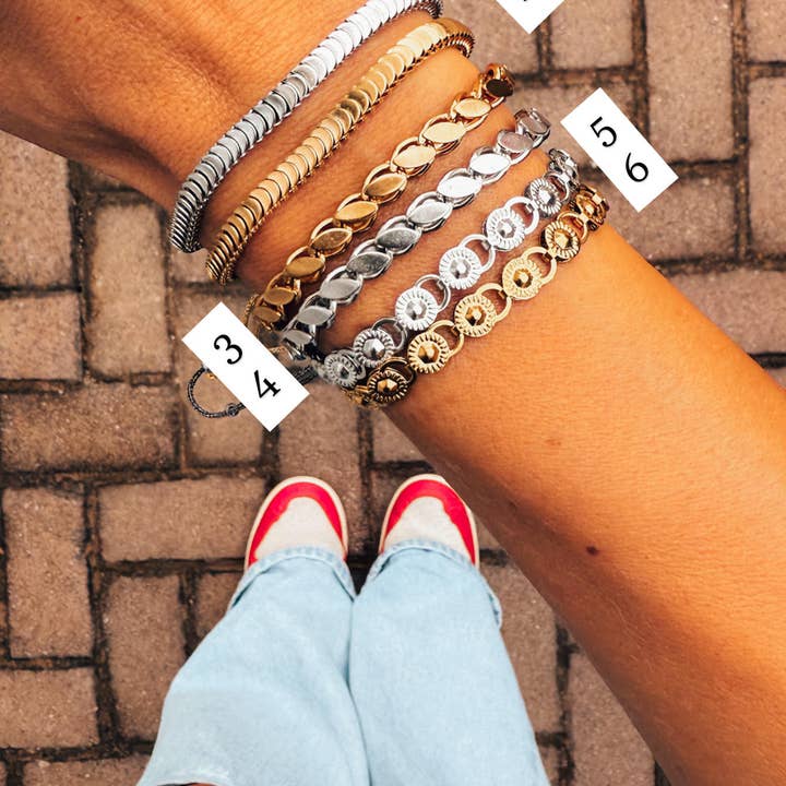 Goupi - Wholesale Link & Chain Bracelet - Stackable Steel Chain Bracelets in Gold & Silver1