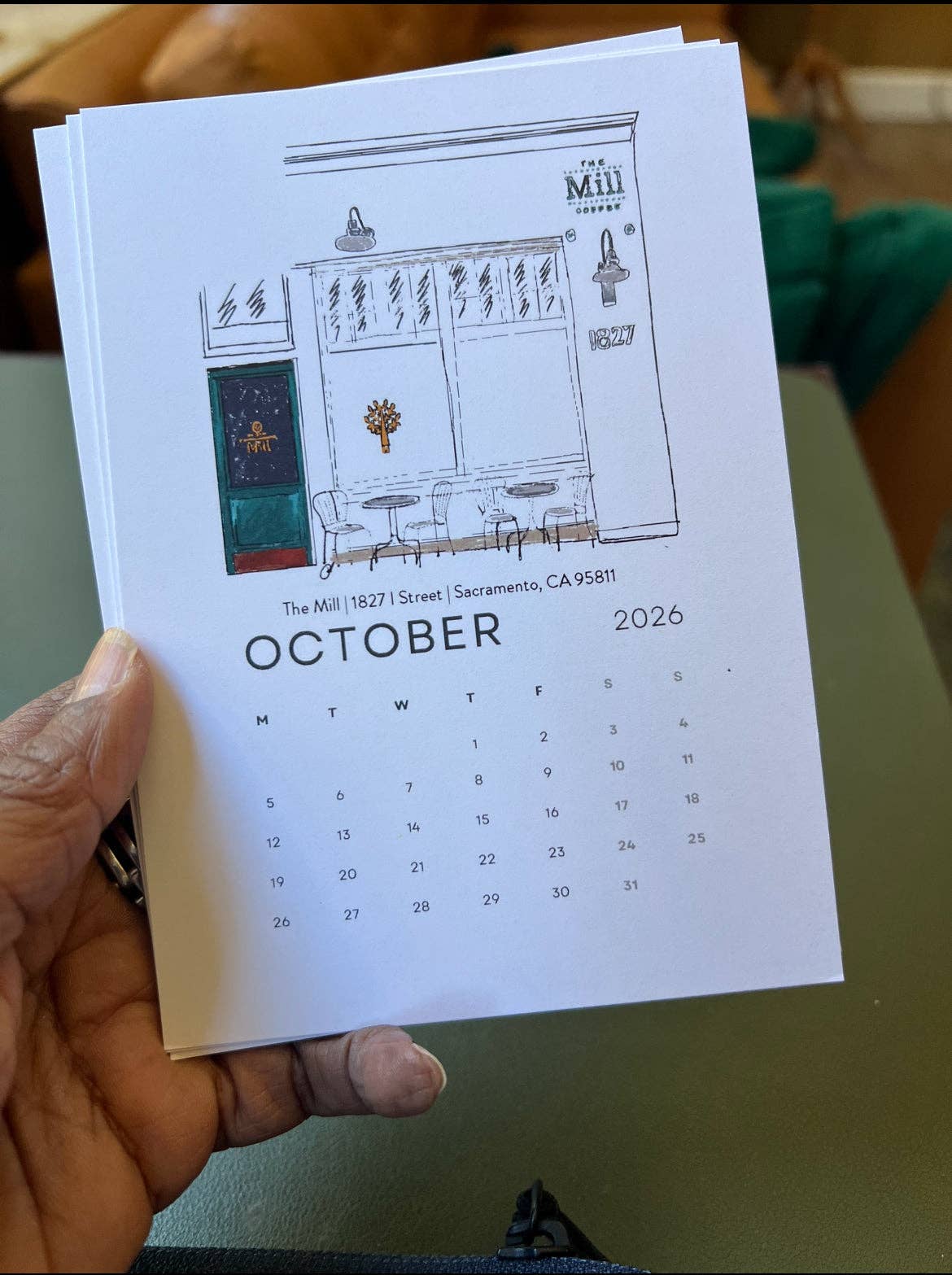 PriyaOriginalsArt - Wholesale Calendar - Sacramento's Third Places 2026 Desktop Calendar + easel10