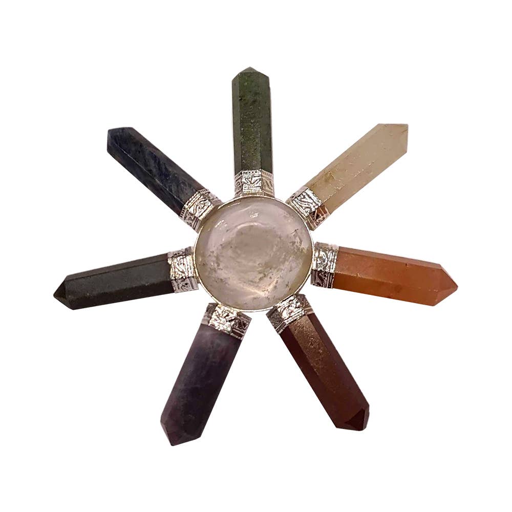 VIE - Vente Pierre et cristal de spiritualité - Générateur d'énergie des 7 chakras en cristal artisanal