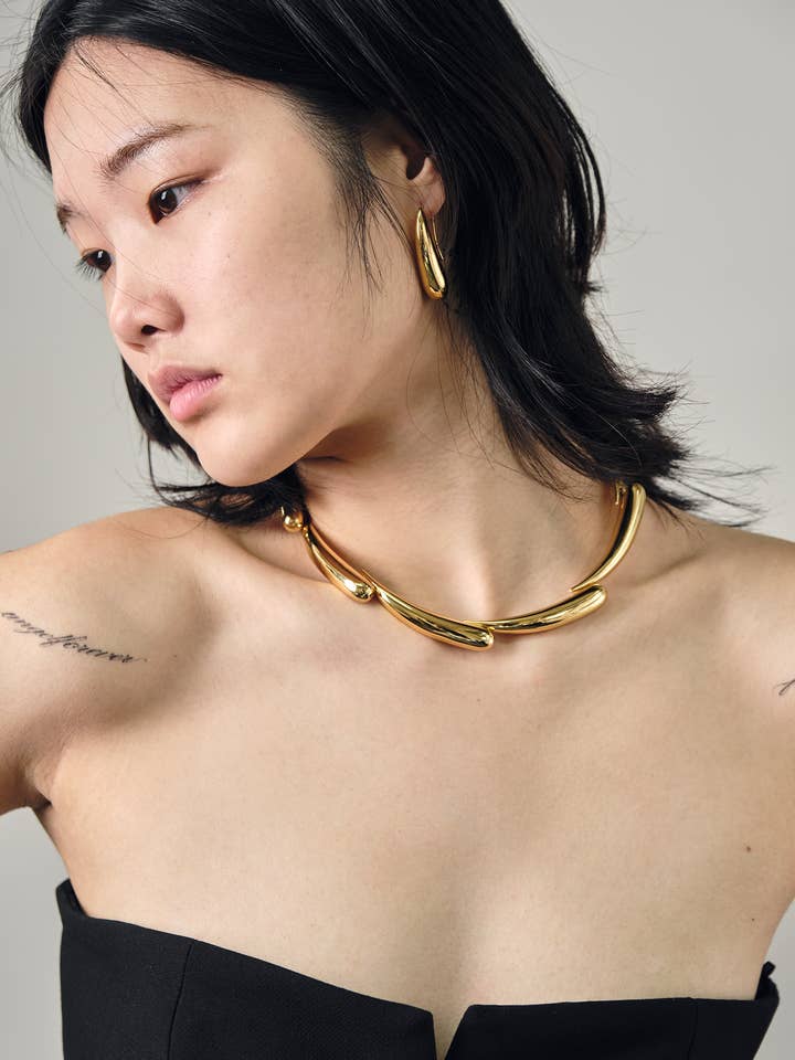 Collier Vesper Gold Party Statement pour la vente par Ounce