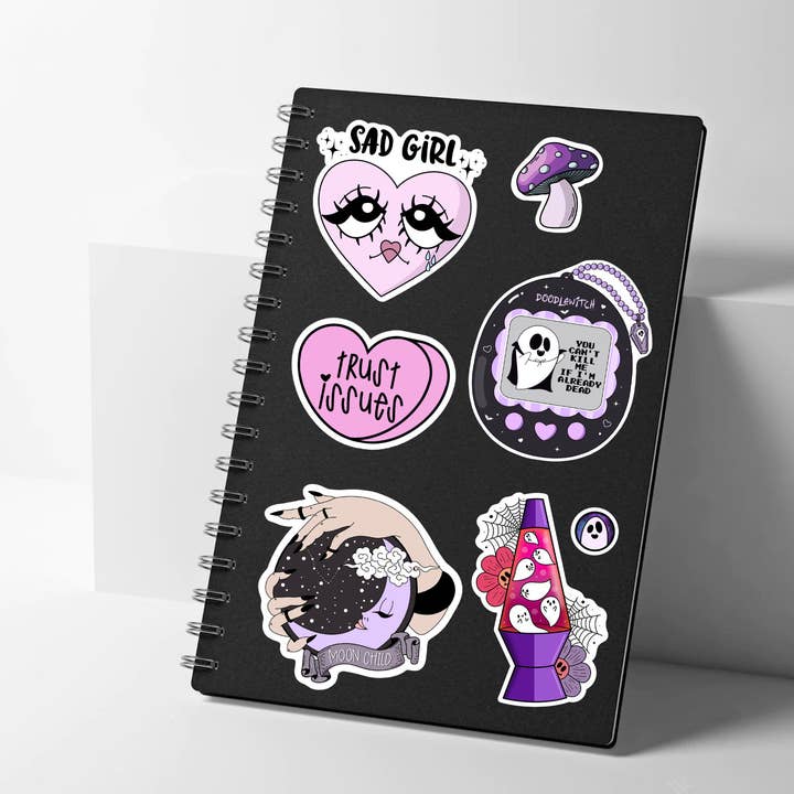 DoodleWitch - Wholesale Sticker - Ghost Tamagotchi Sticker, 90s Sticker, Spooky Sticker4