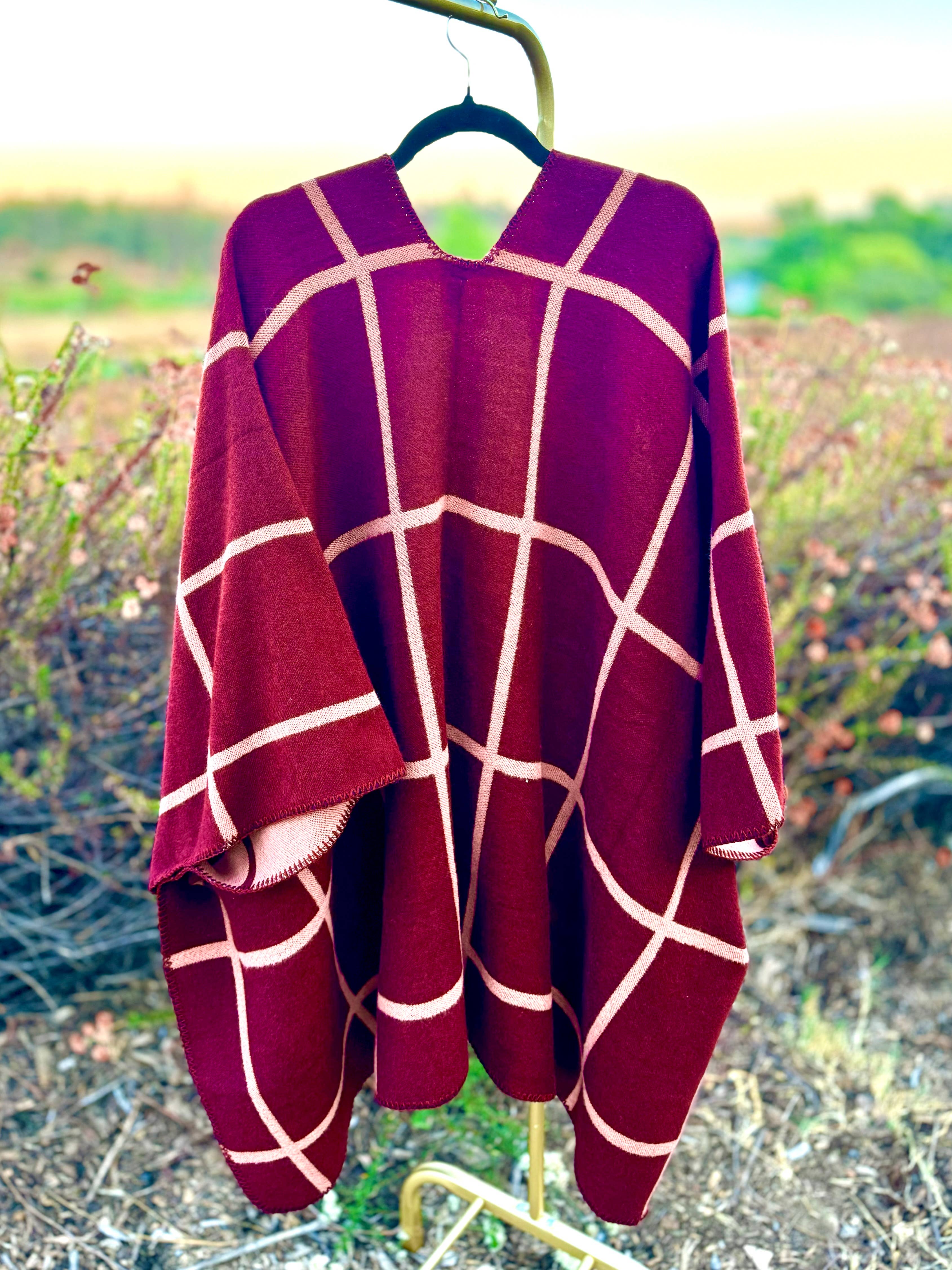 Justin & Taylor - Wholesale Kimono - Women's - Shiver | Plaid Kimono Two-Toned Fall & Winter Shawl19